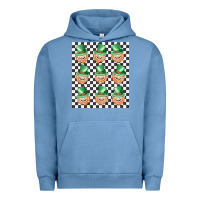 Pigment Pebble Blue boujee checker board leprechaun Urban Hoodie - MaliasSmallBusiness