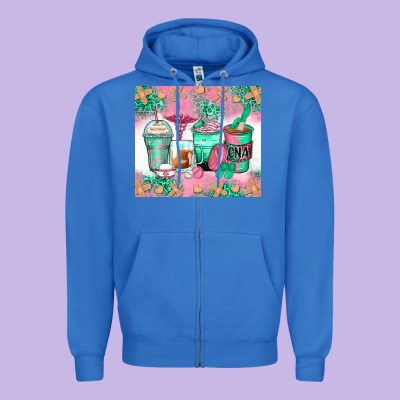 Certified Nursing Assistant Coffee Cups Zipper Hoodie Designed By Zillion Design Studio