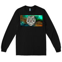 Black white tiger forest license plate Long Sleeve Tee - RanaPortraitStore
