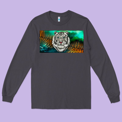 Long Sleeve Tee white tiger forest license plate