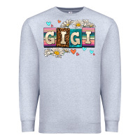 Heather Grey daisy gıgı Premium Sweatshirt - AdoDesignShop