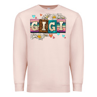 Pale Pink daisy gıgı Premium Sweatshirt - AdoDesignShop