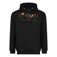 Black support our troops Heavyweight Hoodie - CowhideDigitalArt