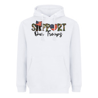 White support our troops Heavyweight Hoodie - CowhideDigitalArt