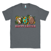 Charcoal Heather happy easter eggs with sunflower leopard and cactus Classic Tee - RanaPortraitStore