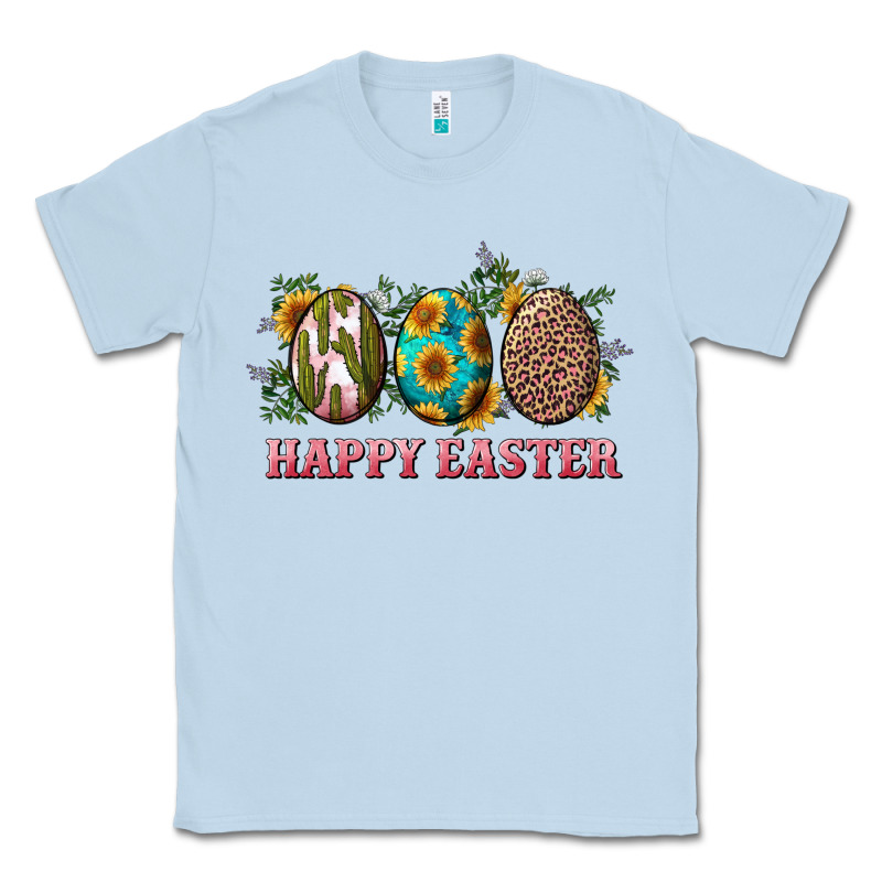 Happy Easter Eggs With Sunflower Leopard And Cactus Classic Tee by RanaPortraitStore | Teevron