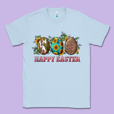 Happy Easter Eggs With Sunflower Leopard And Cactus Classic Tee Designed By Ranaportraitstore