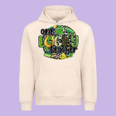 One Lucky Teacher Urban Hoodie Designed By Maliassmallbusiness