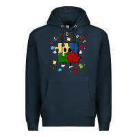 Navy one puzzle bougie Premium Hoodie - MaliasSmallBusiness