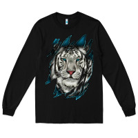 Black White Tiger Scratch Mark Long Sleeve Tee - RanaPortraitStore