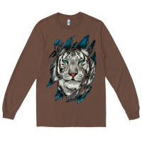 Chestnut White Tiger Scratch Mark Long Sleeve Tee - RanaPortraitStore