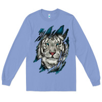 Colony Blue White Tiger Scratch Mark Long Sleeve Tee - RanaPortraitStore
