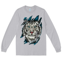 Moon Dust White Tiger Scratch Mark Long Sleeve Tee - RanaPortraitStore