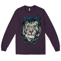 Plum White Tiger Scratch Mark Long Sleeve Tee - RanaPortraitStore