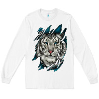 White White Tiger Scratch Mark Long Sleeve Tee - RanaPortraitStore