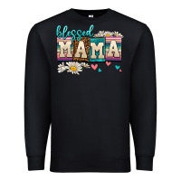 Black daisy blessed mama Premium Sweatshirt - AdoDesignShop
