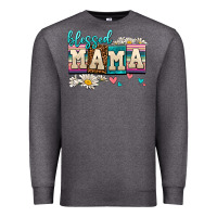 Charcoal Heather daisy blessed mama Premium Sweatshirt - AdoDesignShop