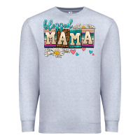 Heather Grey daisy blessed mama Premium Sweatshirt - AdoDesignShop