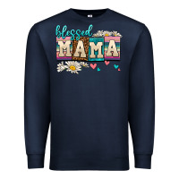 Navy daisy blessed mama Premium Sweatshirt - AdoDesignShop