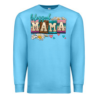 Ocean Blue daisy blessed mama Premium Sweatshirt - AdoDesignShop