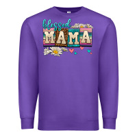 Purple daisy blessed mama Premium Sweatshirt - AdoDesignShop
