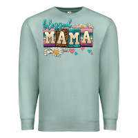 Seafoam daisy blessed mama Premium Sweatshirt - AdoDesignShop