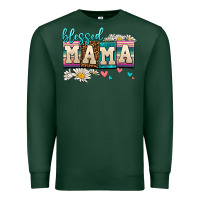 Sports Green daisy blessed mama Premium Sweatshirt - AdoDesignShop