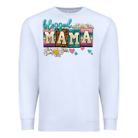 White daisy blessed mama Premium Sweatshirt - AdoDesignShop