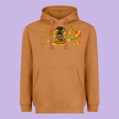 Juneteenth Afro Messy Bun Libbey Glass Heavyweight Hoodie Designed By Hra Design Shop