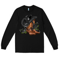 Black black cowgirl  and roses Long Sleeve Tee - AdoDesignShop