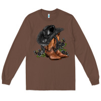 Chestnut black cowgirl  and roses Long Sleeve Tee - AdoDesignShop