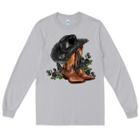 Moon Dust black cowgirl  and roses Long Sleeve Tee - AdoDesignShop