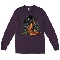 Plum black cowgirl  and roses Long Sleeve Tee - AdoDesignShop