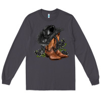 Smoke black cowgirl  and roses Long Sleeve Tee - AdoDesignShop