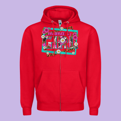 Mamas Girl Zipper Hoodie Designed By Texasbilliewilder
