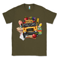 Army Green school bus driver front Classic Tee - texasbilliewilder