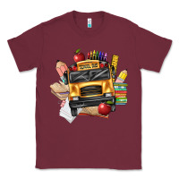 Burgundy school bus driver front Classic Tee - texasbilliewilder