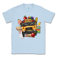 Dusty Blue school bus driver front Classic Tee - texasbilliewilder