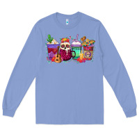Colony Blue dia de los muertos coffee cups Long Sleeve Tee - texasbilliewilder
