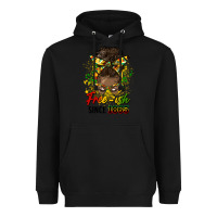 Black free ish since 1865 afro messy bun Heavyweight Hoodie - HRA Design Shop