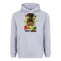 Heather Grey free ish since 1865 afro messy bun Heavyweight Hoodie - HRA Design Shop