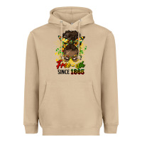 Mushroom free ish since 1865 afro messy bun Heavyweight Hoodie - HRA Design Shop