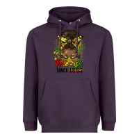 Plum free ish since 1865 afro messy bun Heavyweight Hoodie - HRA Design Shop