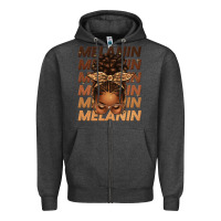 Charcoal Heather melanin afro messy bun Zipper Hoodie - texasbilliewilder