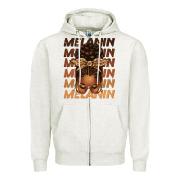 Oatmeal Heather melanin afro messy bun Zipper Hoodie - texasbilliewilder