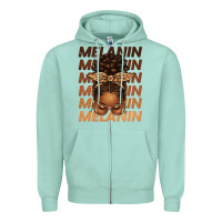 Seafoam melanin afro messy bun Zipper Hoodie - texasbilliewilder