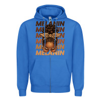 True Royal melanin afro messy bun Zipper Hoodie - texasbilliewilder