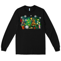 Black christmas trees with tennis Long Sleeve Tee - Zillion Design Studio