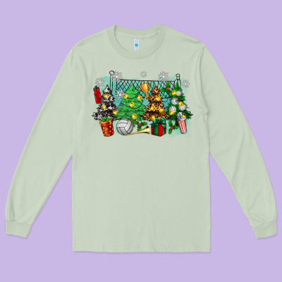 Long Sleeve Tee christmas trees with tennis