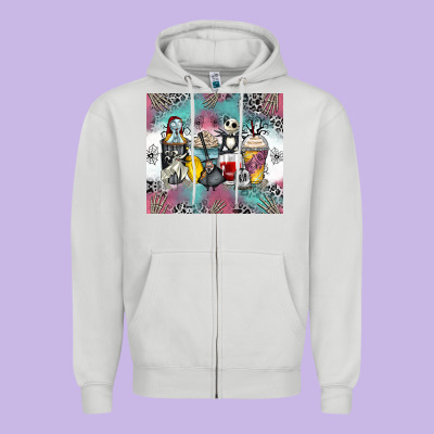 Cartoon Characters Coffee Cups Zipper Hoodie Designed By Zillion Design Studio